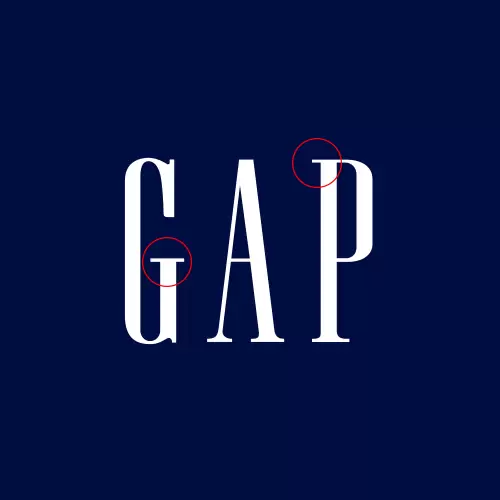 GAP example of a serif typographic logo