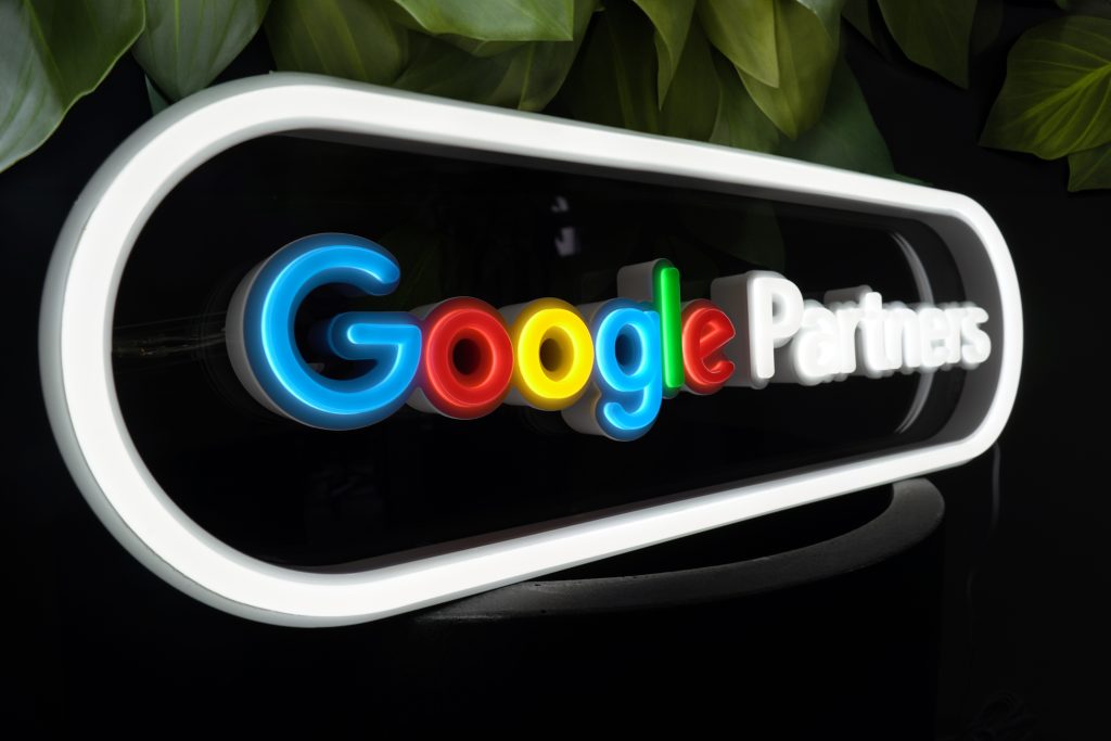 Colorful Google Partner Logo Illuminated Sign