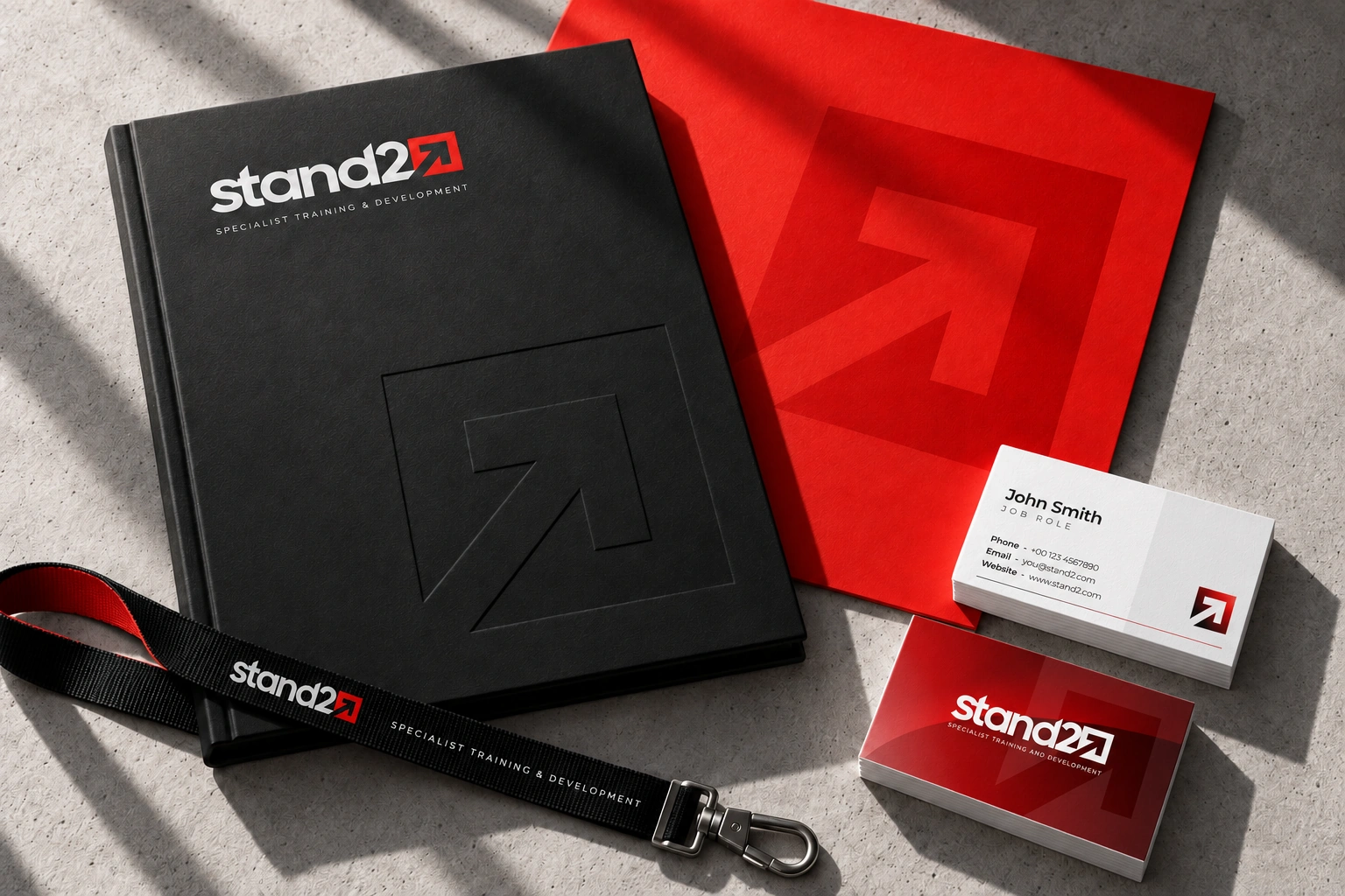 Stand2 stationery with the supplied business card design